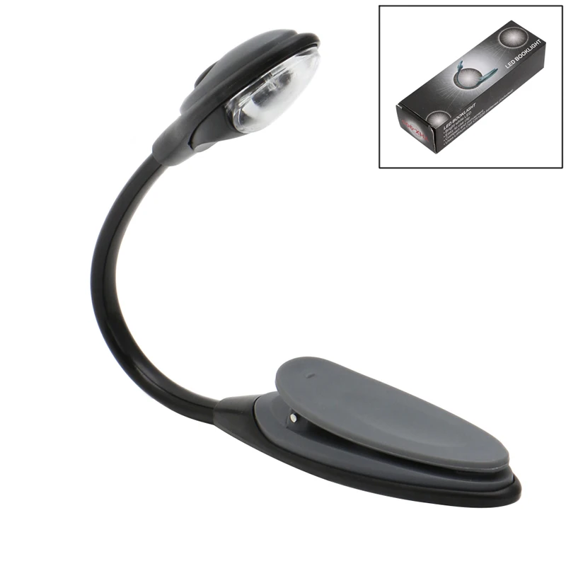

2021 New Mini Striking White LED Clip Booklight Portable Travel Book Reading Light Lamp