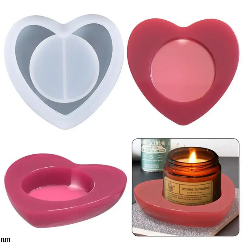 

1 шт., силиконовая эпоксидная форма в форме сердца для подсвечника