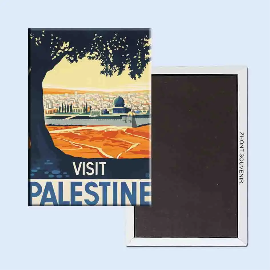 

Palestine Advertising Posters Retro Nostalgic Fridge Magnets Tourist Souvenir