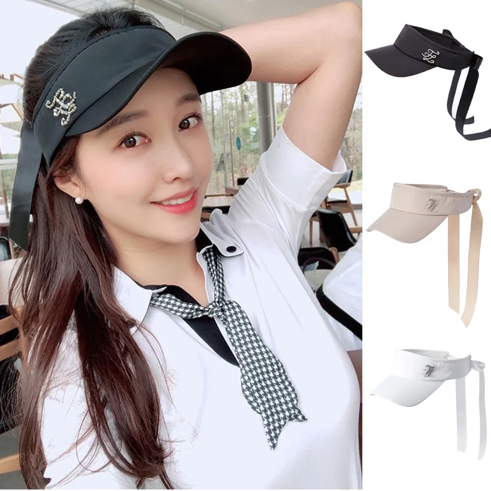Golf women's sun visor hat ladies outdoor sunscreen sunshade empty top sports girl fashion tennis cap adjustable | Спорт и