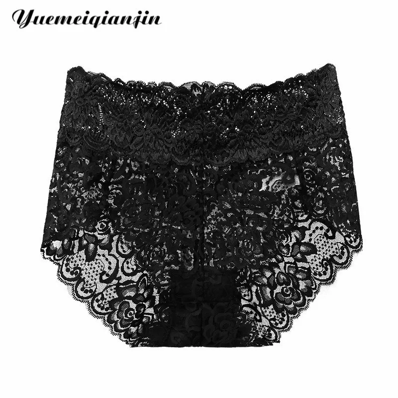 Black Женское нижнее белье женские сексуальные кружевные перспективные трусики удобные женские бесшовные, средняя посадка Нижнее белье Женские трусы большого размера трусики - Цвет: Black