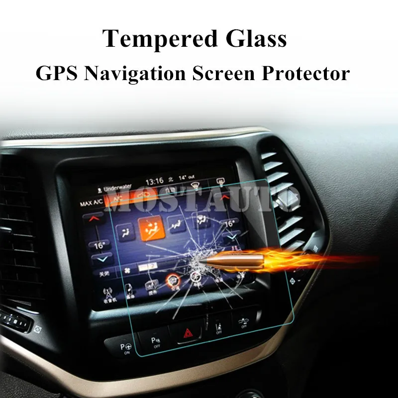 

For Jeep Cherokee Tempered Glass GPS Navigation Screen Protector 2014-2018 1pcs Car Accessories Interior Car Decor