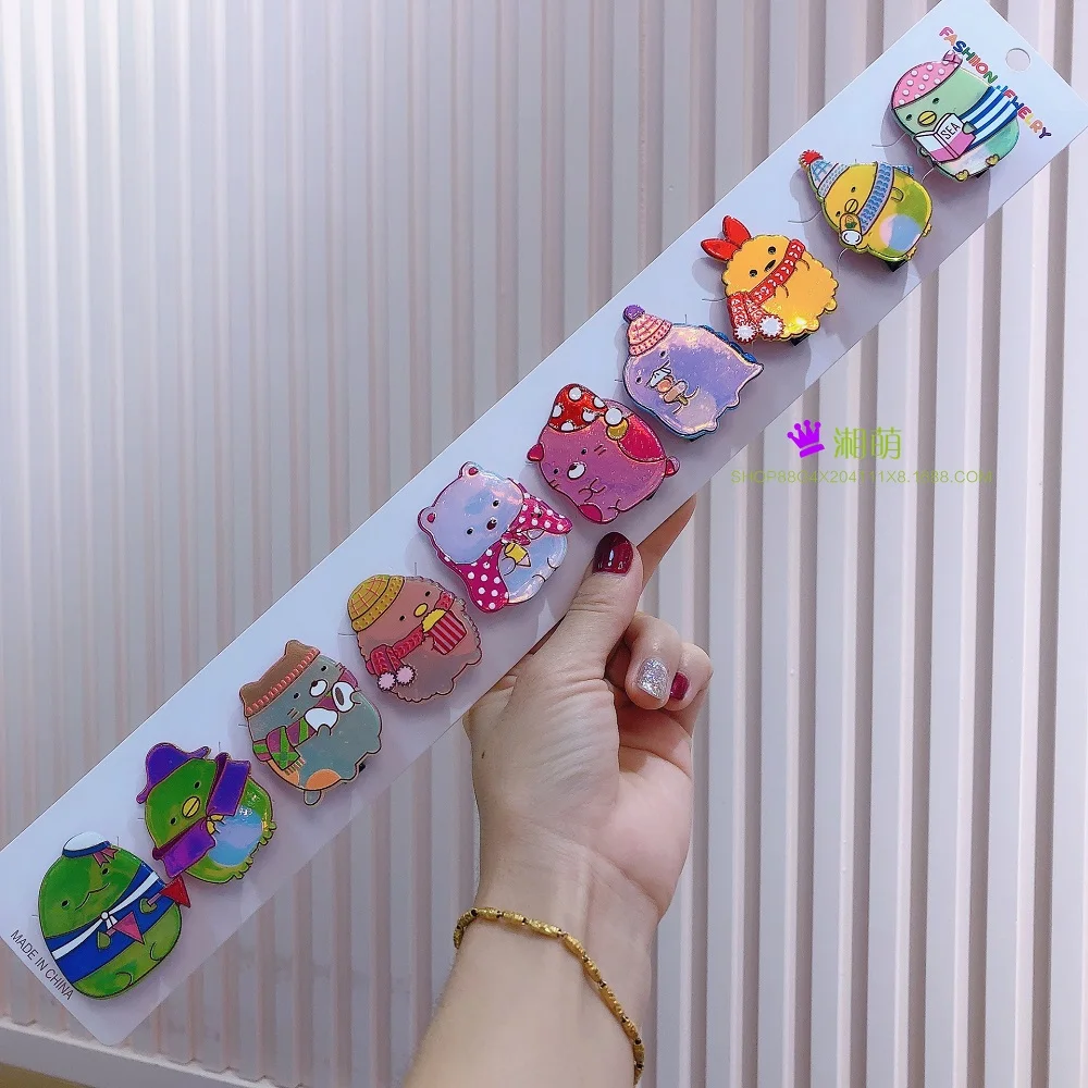 Зажим для волос Sumikkogurashi в японском стиле акриловый зажим с зеркальными животными