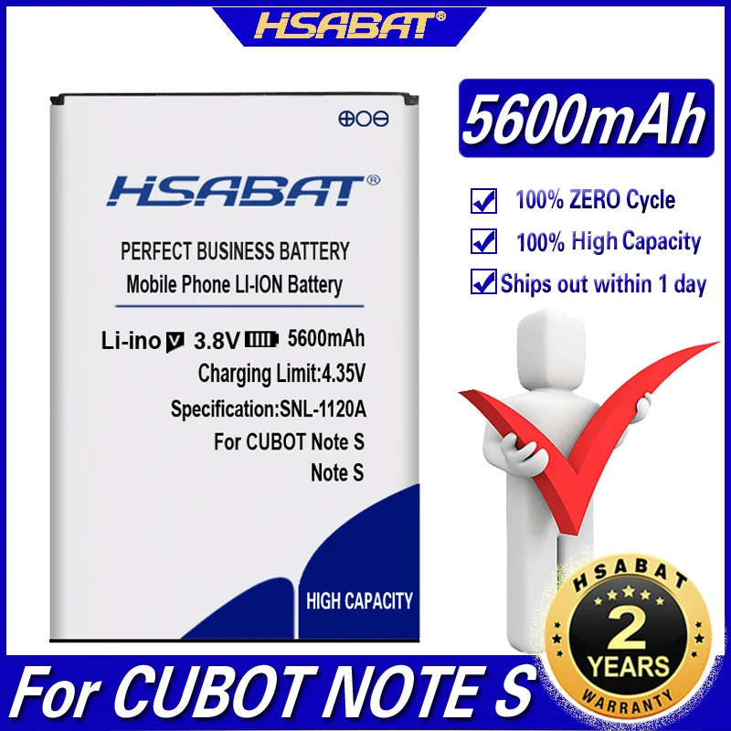 Аккумулятор высокой емкости HSABAT Note S 5600 мАч для мобильного телефона CUBOT NOTE NoteS |