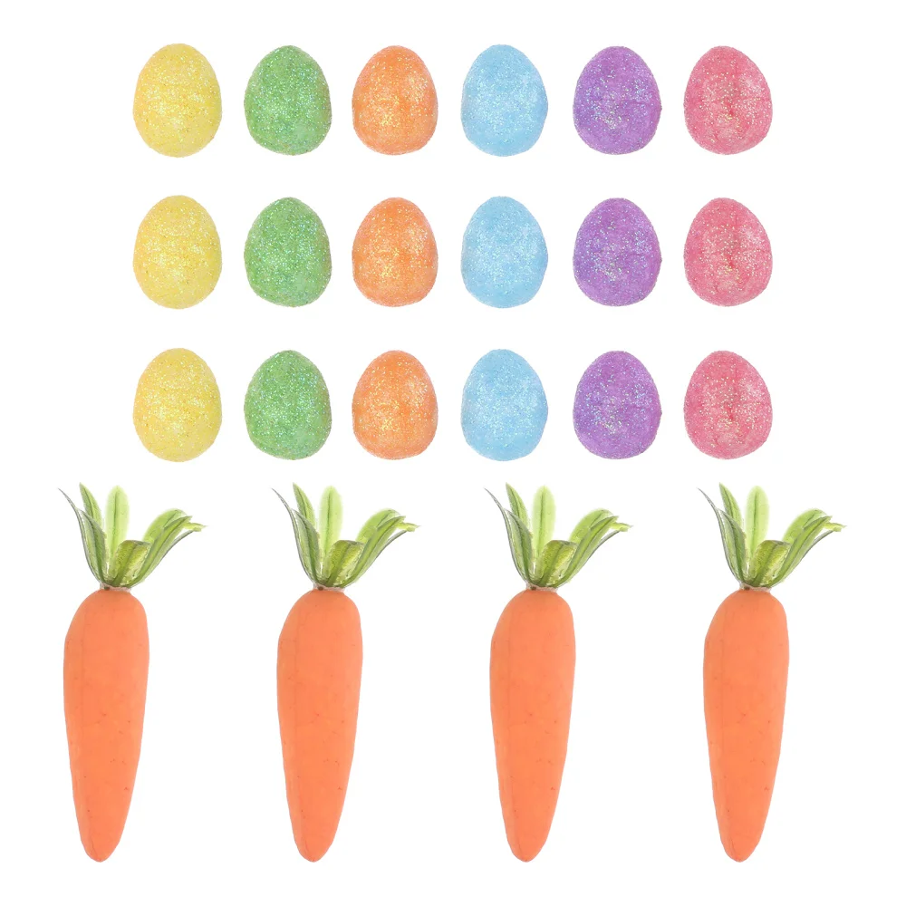 

1 Set Mini Easter Eggs Home Easter Decoration Desktop Ornamens Kid Carrot Toys