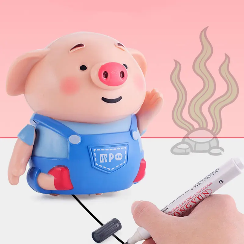 Мини Милая электрическая свинка робот Индуктивный светильник ручка музыкальные