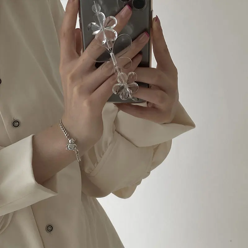 Женский браслет из серебра 925 пробы с двухсторонним медведем