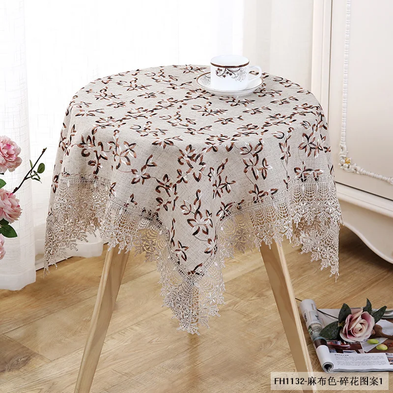 Кружевная льняная скатерть в европейском стиле чехол для чайного столика