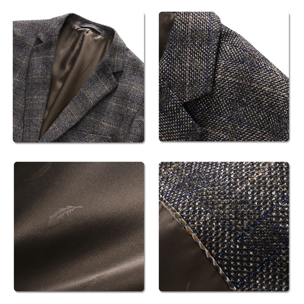 Пиджак мужской деловой в клетку с двумя пуговицами|Пиджаки| |