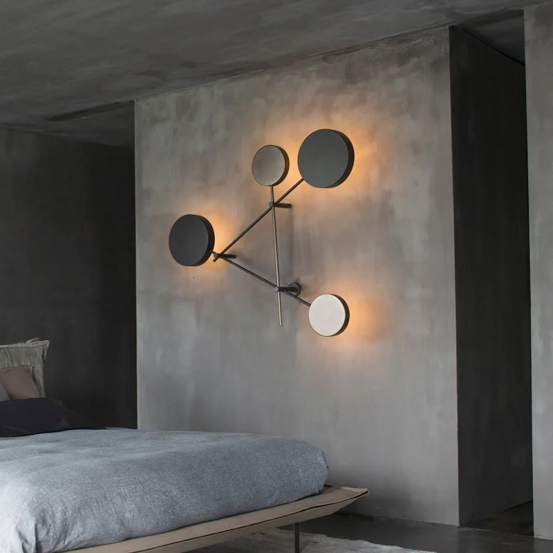 

Nordic sitting room wall lamp, contemporary and contracted personality circular corridor LED designer bedroom wall lamp