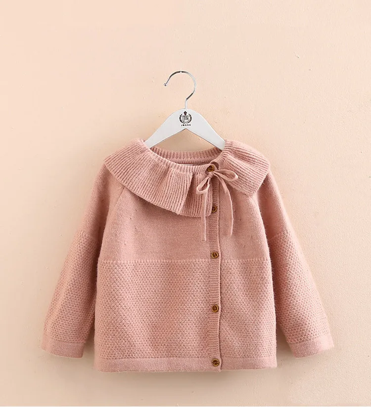 2020 осенне зимний детский розовый свитер вязаный кардиган Детская Новогодняя