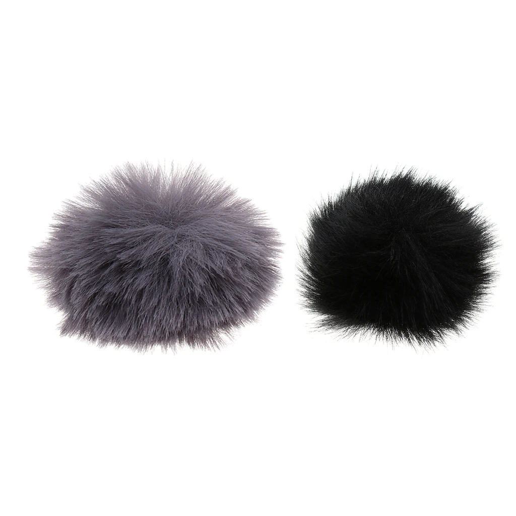 

Fur Microphone Windscreen Lapel Lavalier Mic Cover 1cm Mount Hole for Outdoor Activity Interview Live
