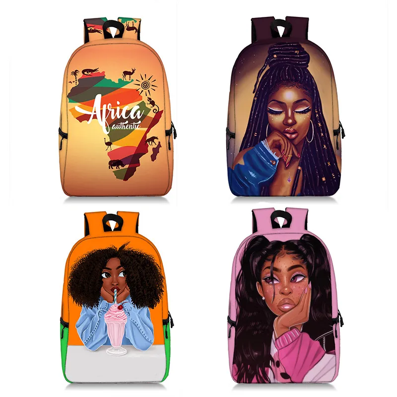 Милый коричневый рюкзак для девочек Африканский женский школьный школьников