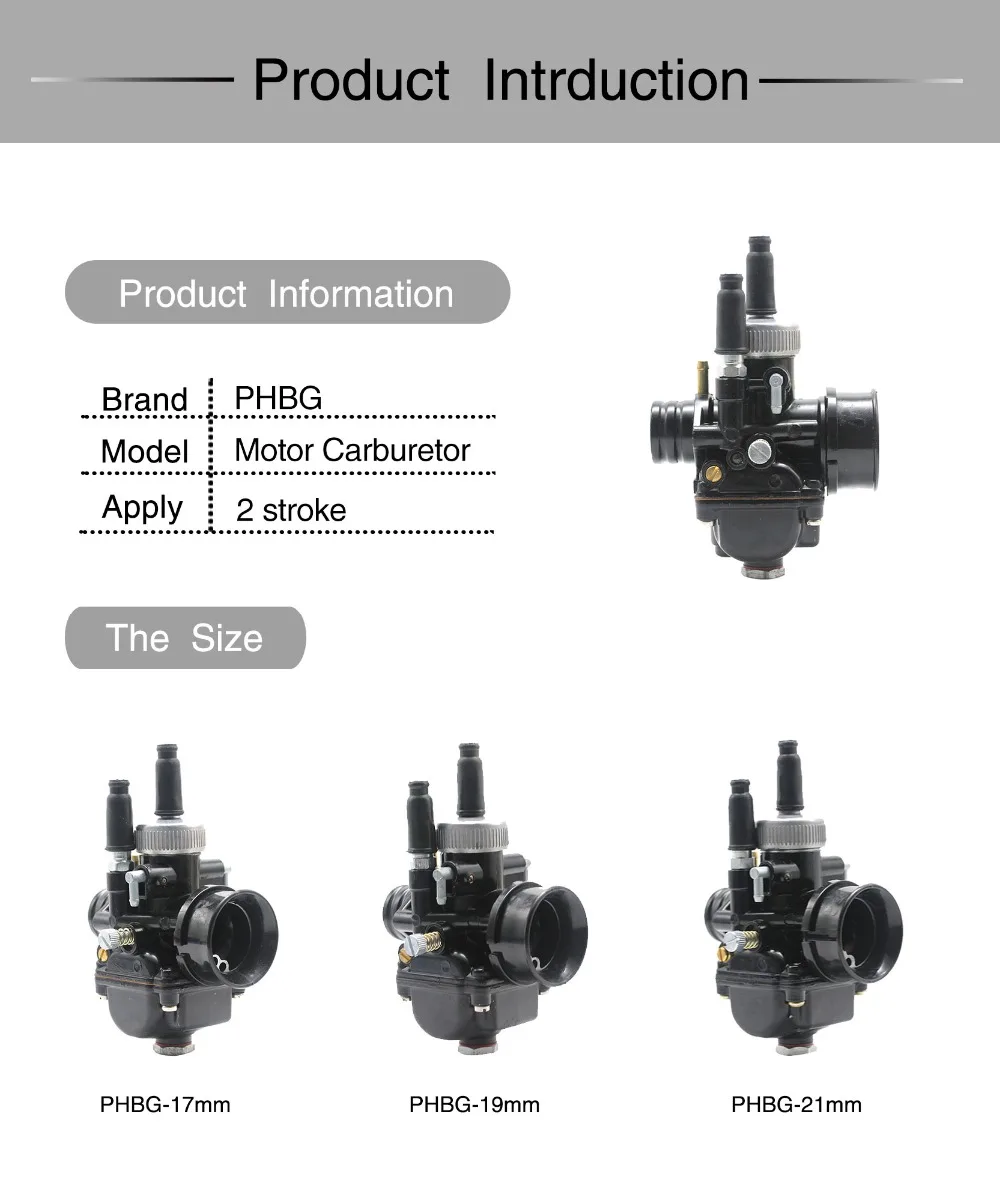 Alconstar-черный/красный 2 тактный мотоцикл PHBG Racing 17 мм 19 мм 21 мм Карбюратор Carb Fit 50cc-100cc Скутер мопед GY6 BWS125 XMAX