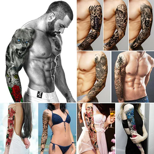 Временные тату-наклейки на всю руку для мужчин женщин невест | Аксессуары одежды