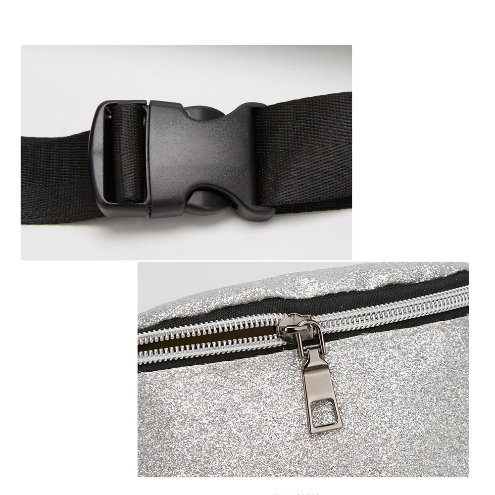 RIAYOOE Bling Sequins Shoulder colorful Messenger Chest Bag Waist Pack Women Fashion Black Fanny Packs Belt Bags Banane Sac | Багаж и