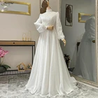 Свадебное платье с длинным рукавом, цвета слоновой кости