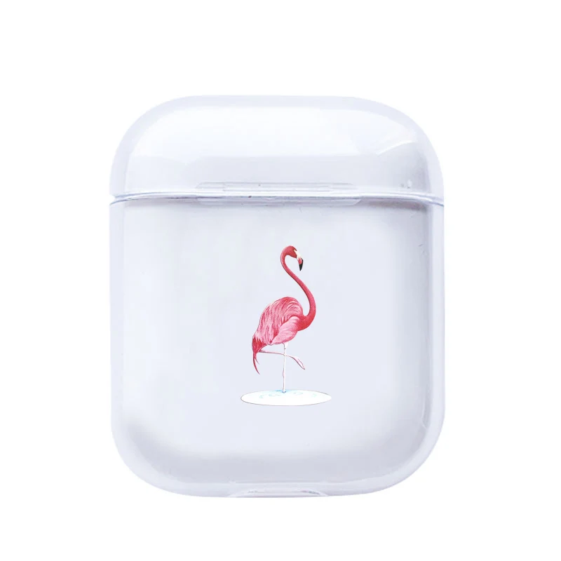 I200690 Прозрачный чехол для Apple Airpods 1/2 с милым мультяшным фламинго, прозрачный мягкий Роскошный чехол для наушников Airpods, чехол s - Цвет: I200690