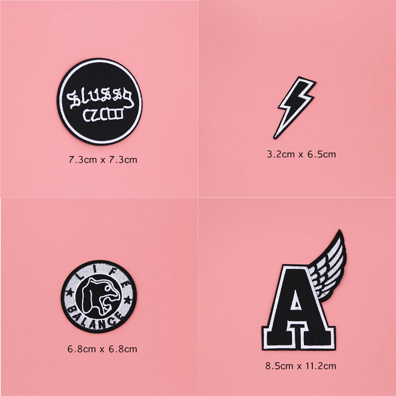 Черно-белые нашивки для одежды 1 шт. аппликации на палец наклейки сделай сам в