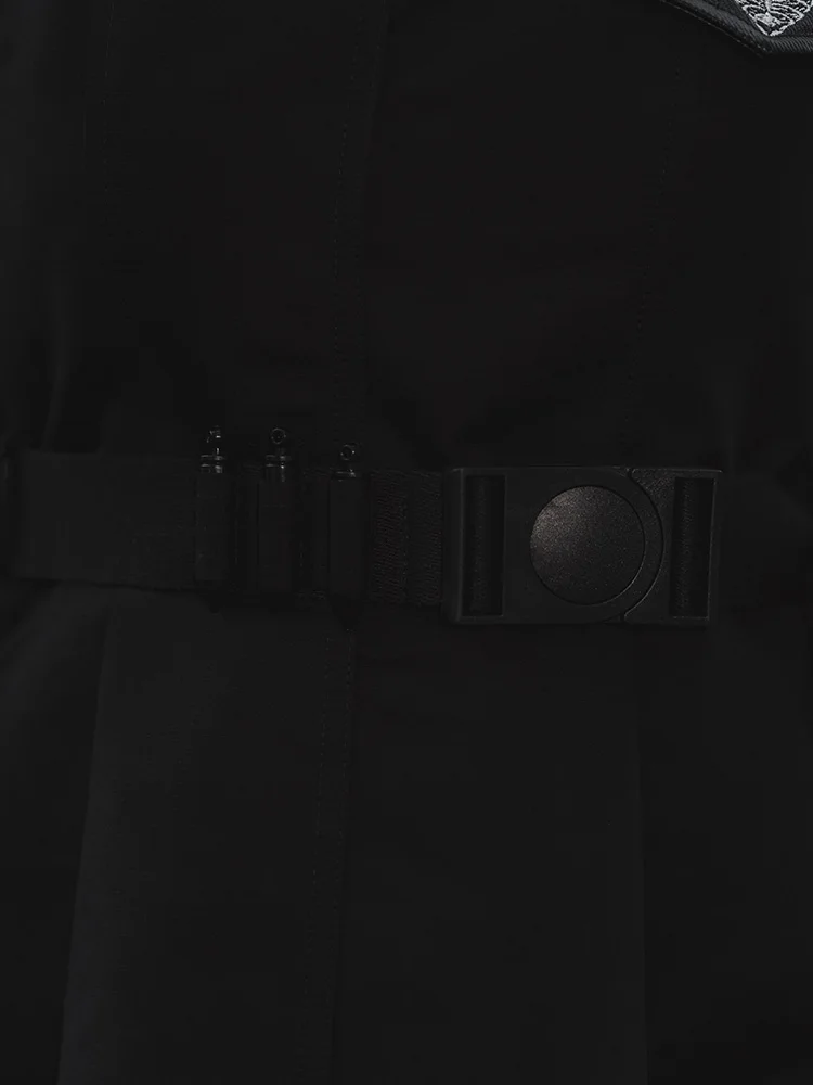 Женское платье на подтяжках в стиле панк темно-черная приталенная юбка с