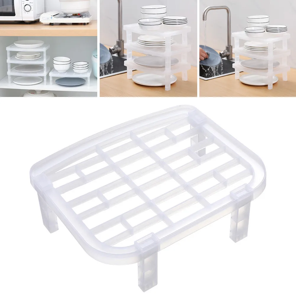 

1pc Stackable Kitchen Organizer Shelf Storage Cupboard For Cabinet And Pantry Storage Rack Kitchen Accessories