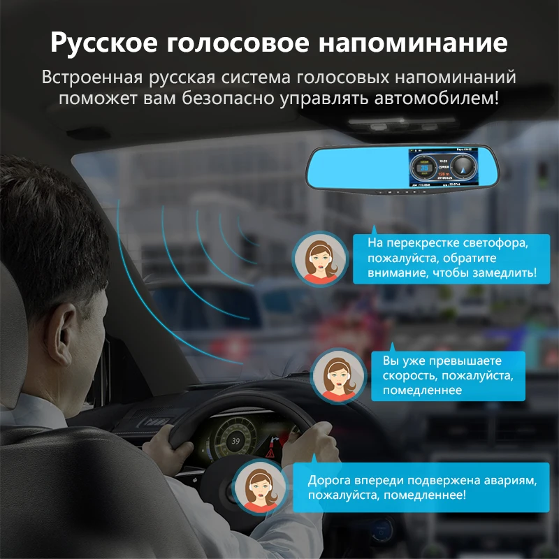 ADDKEY Автомобильный видеорегистратор радар-детектор GPS 3 в 1 с 1080P двойным