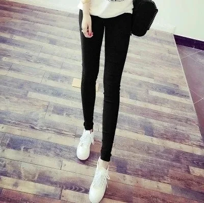 

2020 solid color leggings autumn style high waist female stretch leggings