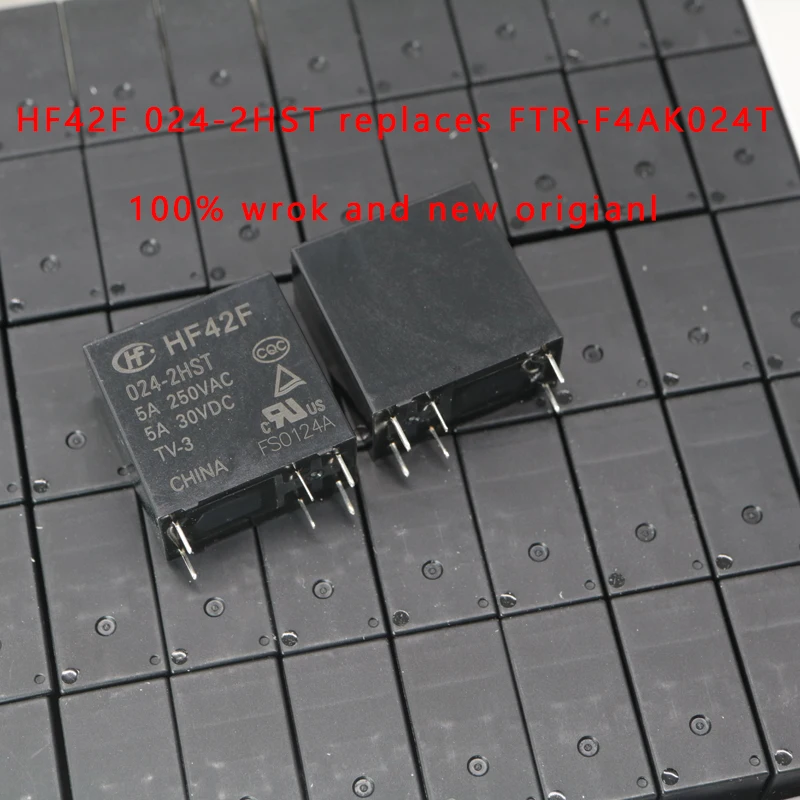 

10 шт. HF42F 024-2платы (заменяет Фотоэлементы F4AK024T ) 24 В постоянного тока 5 А 250 В переменного тока 5 А 30 В постоянного тока реле мощности 2 полюса 5 А ...