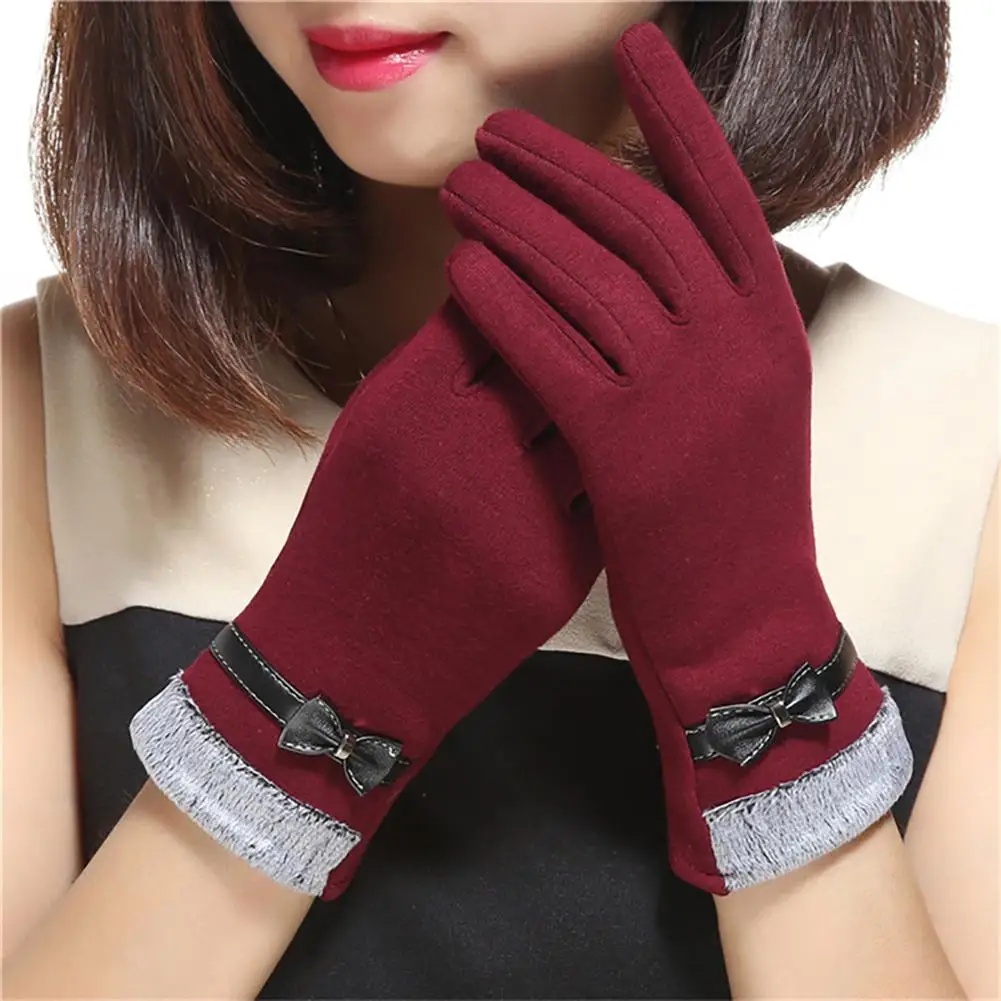 

Fashion Girls Women Winter Warm Touch Screen Outdoor Full Fingers Wrist Gloves