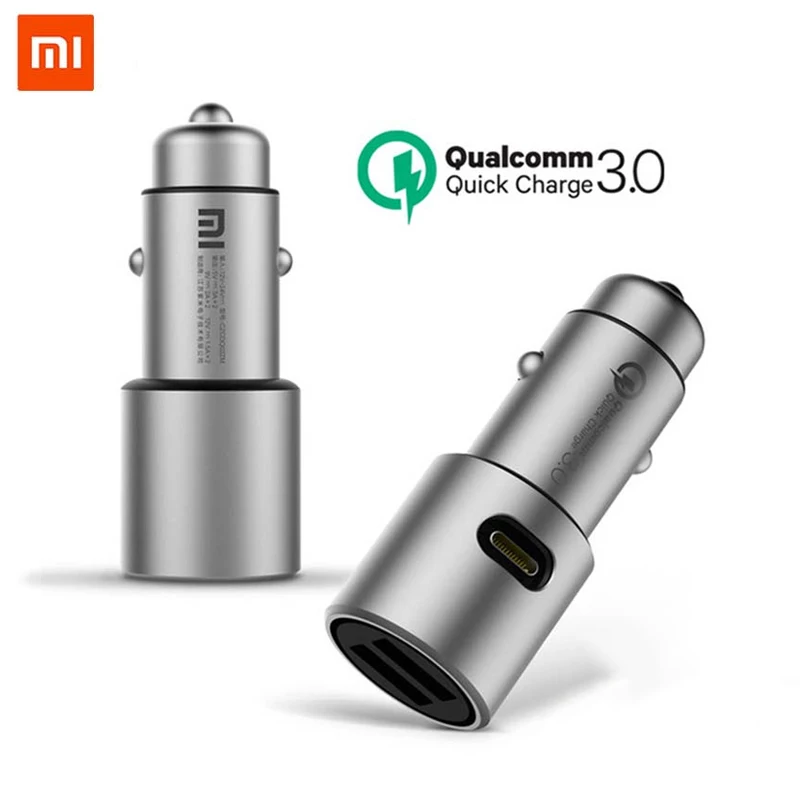 Автомобильное зарядное устройство Xiaomi QC 3 0 быстрая зарядка 2 USB 5 В/3 А 9 В/2 для Android