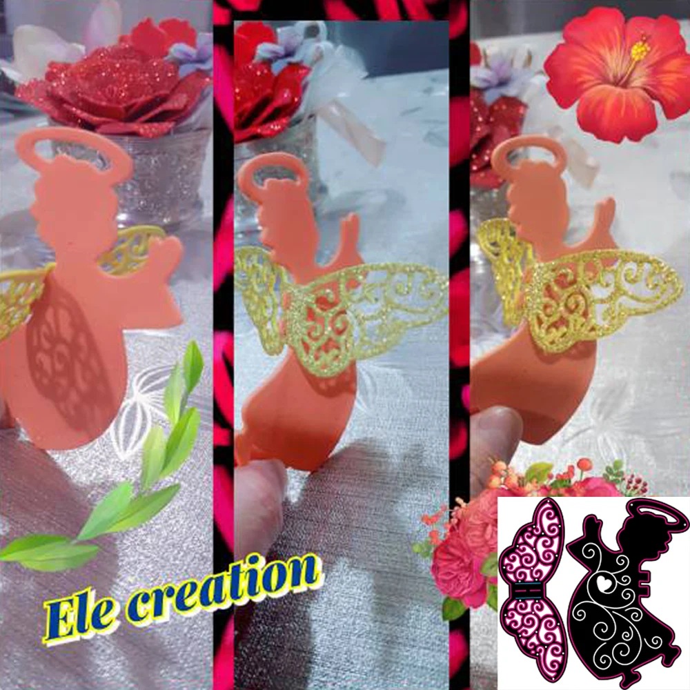 

Girl Angel Wings metal cutting dies template for DIY scrapbook decoration DIY paper embossed card