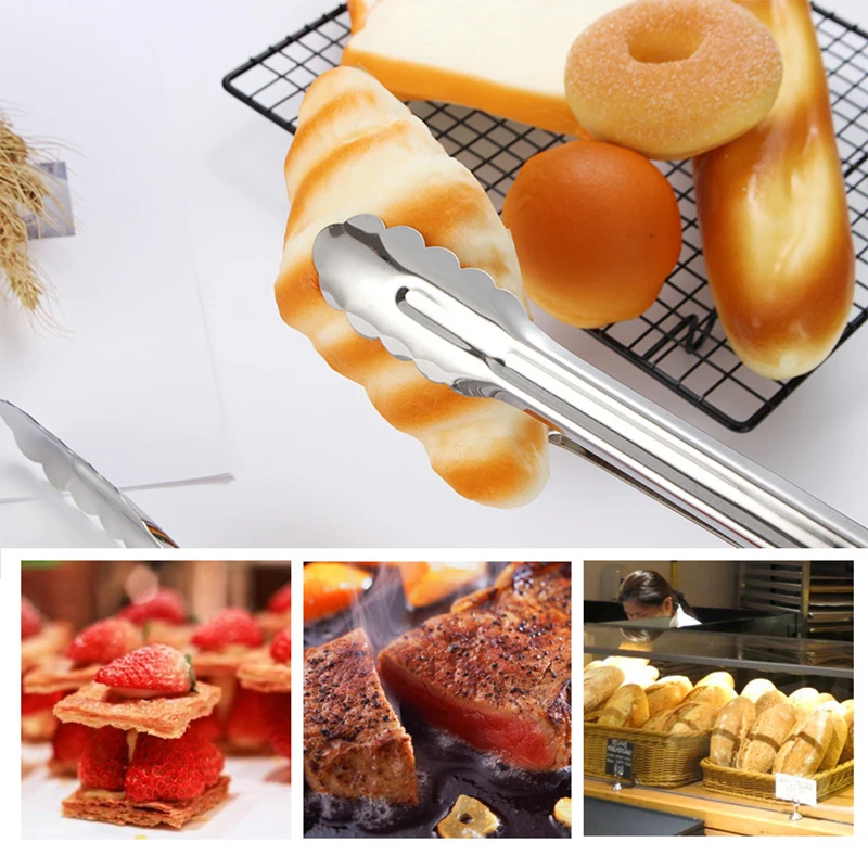 

2021 Stainless Steel Kitchen Tongs Locking Tong Heat Resistant Premium Silicone Tips and Grip for Cooking Grilling BBQ X85