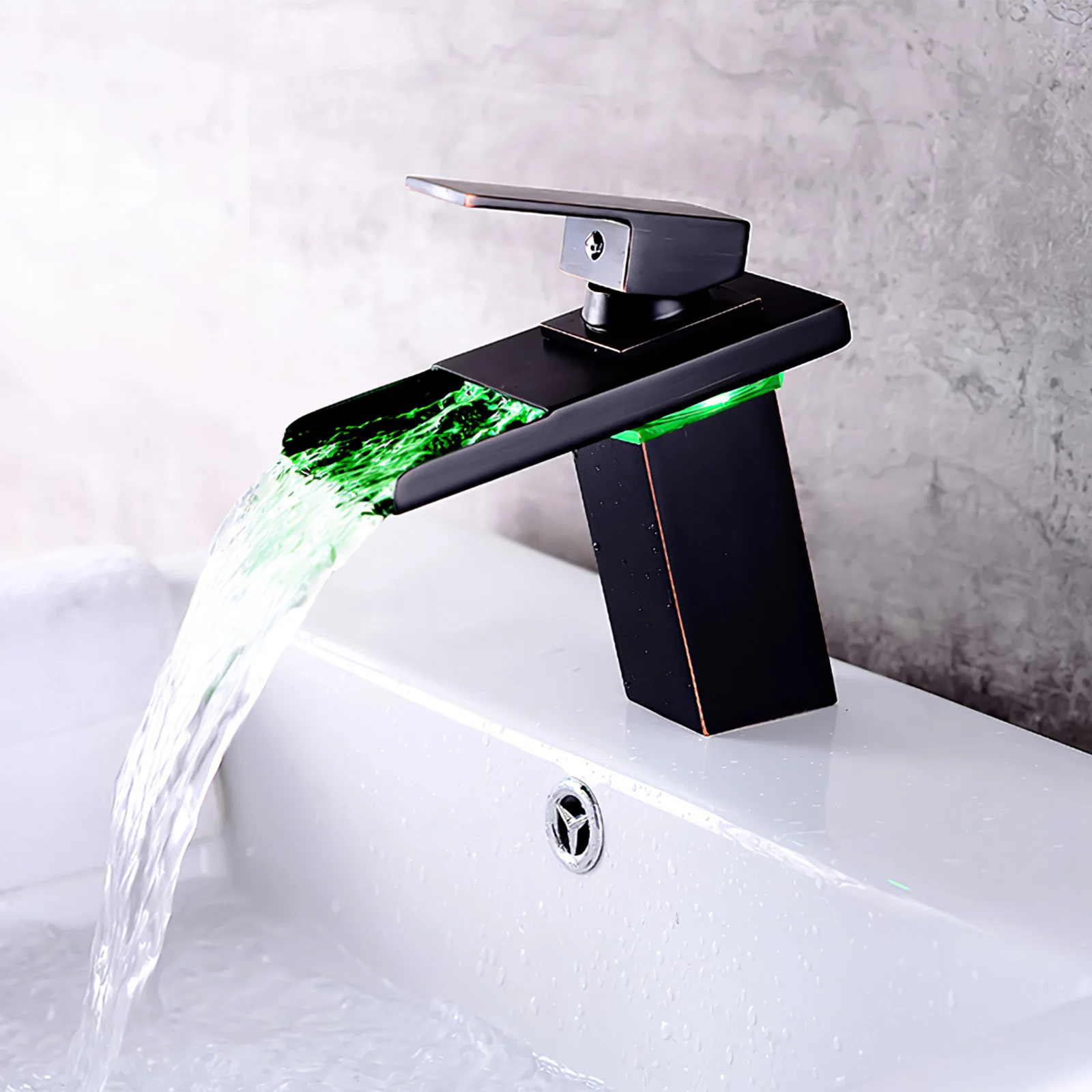 

Светодиодный RGB Цвет изменение водопад Ванная комната бассейна кран Ванная комната водопроводный кран с одной ручкой туалет смеситель для ...