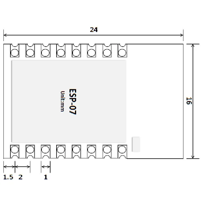 Официальный 24 мм × 16 ESP 07 беспроводной WiFi модуль ESP8266 серийный