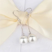 925 sterling silver 8 14mm pearl earrings for women aretes de moda orecchini silver 925 jewelry pearl jewelry earrings females