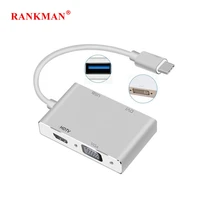 rankman type c to 4k hdmi compatible vga dvi usb c 3 0 adapter for macbook surface samsung s21 dex xiaomi 10 tv monitor ps5
