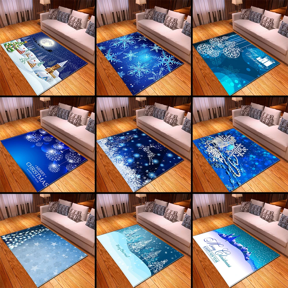 Современный Рождественский коврик из снежинок фланелевый для столовой домашний