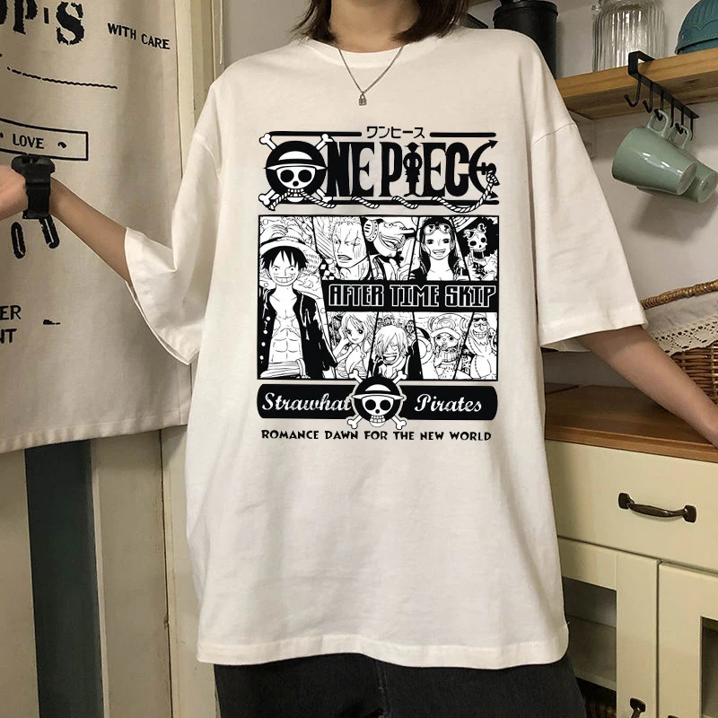 Модная суперкрутая Футболка с принтом Луффи из аниме One Piece коротким рукавом