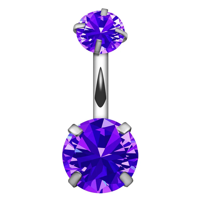 Кольцо пупочкольное унисекс с кристаллами украшение в стиле панк из нержавеющей