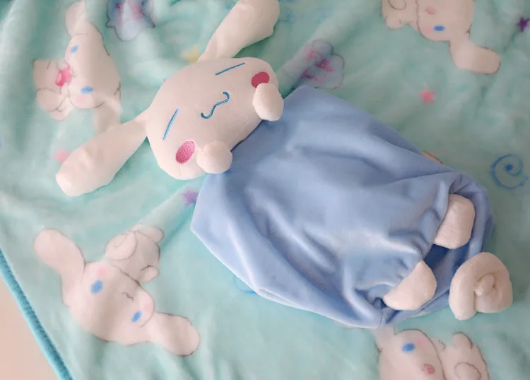 Kawaii Cinnamoroll плюшевое одеяло с большими ушами, Набивная игрушка собака, милая кукла, сохраняющая тепло зимой для малышей, детей, рождественские подарки