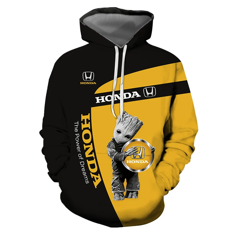 

2021 Spring new Fashion HONDA Logo Hoodie Sweatshirt 3D Print Men Sportswear Loog Sleeve Streetwear Harajuku Casual Men Clothing