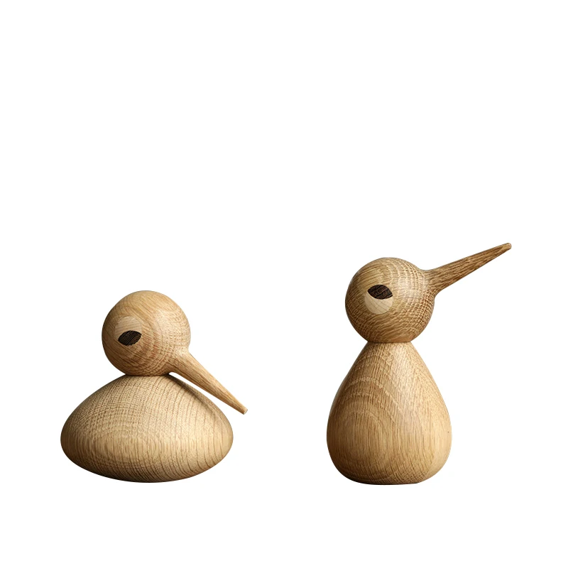

Spiked-billed Bird Creative Gift of Pure Handmade Solid Wood Decoration in Nordic Denmark Puppet Wood Carving Bird Soft Deco