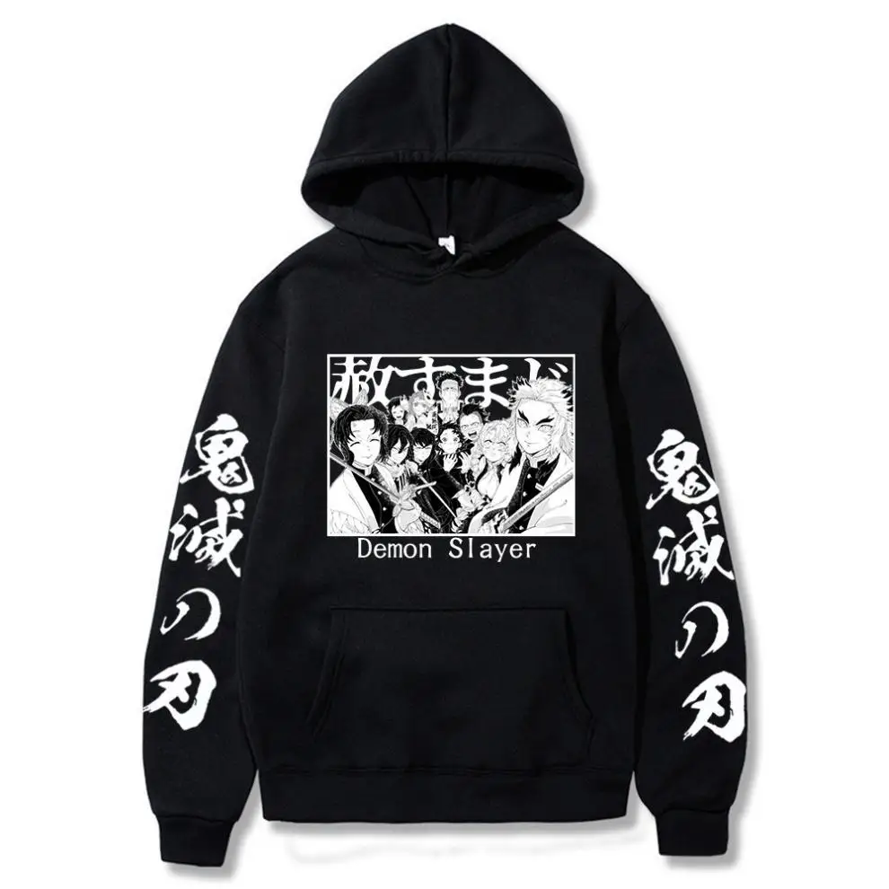 

Anime Demon Slayer Tanjirou Nezuko Men/Woman Hoodie Harajuku Casual Cosplay Sweatshirt Unisex Streetwear Hip hop Male Tees Tops