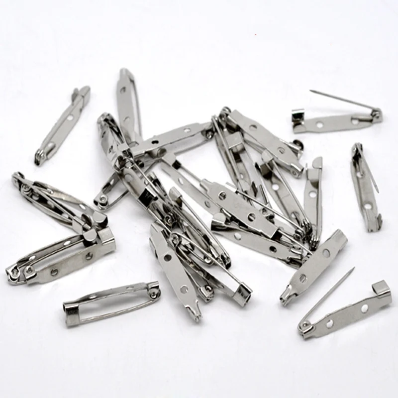 DoreenBeads 100 тусклая серебряная брошь штифты на спинку 31x6 мм (B12460)|color brooch|brooch back barpin pin