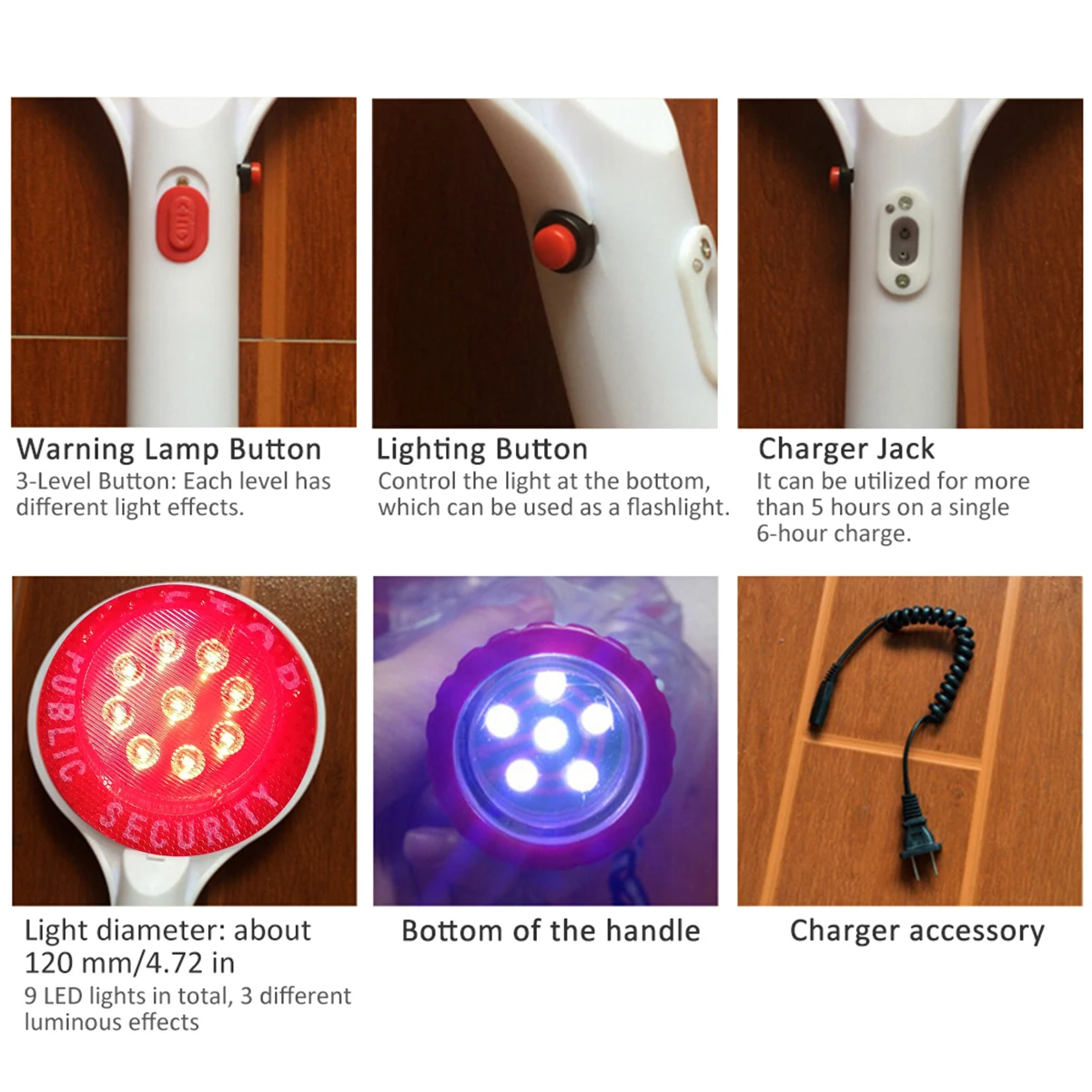 Rechargeable Traffic Sign Handheld LED Stop Light Car Warning Flashlight​ For Control Blocked Road Free Shipping | Безопасность и