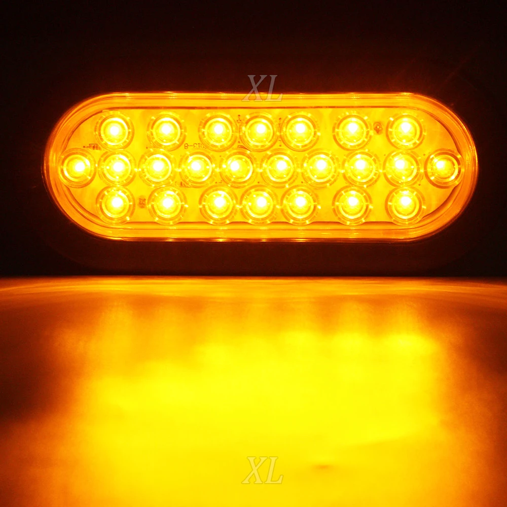 1 пара 6 &quot24-светодиодный Овальный Красный стоп/указатель