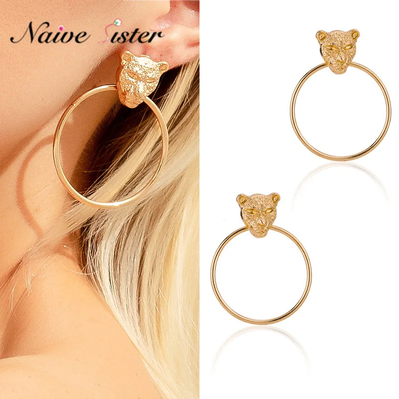 Новые ювелирные изделия из цинкового сплава большие леопардовые Висячие серьги