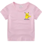 Летняя футболка Takara Tomy 2021 с Пикачу для мальчиков и девочек, футболка с коротким рукавом и принтом покемона, Повседневная анимационная одежда в стиле Харадзюку для мальчиков