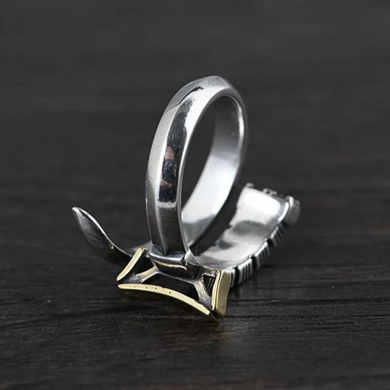 Мужское серебряное кольцо на указательный палец из тайского серебра 2019
