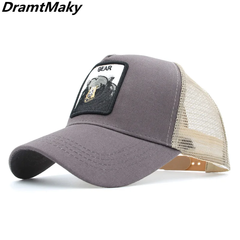 Новая вышитая бейсболка с животными Мужские дышащие сетчатые бейсболки s gorra gallo